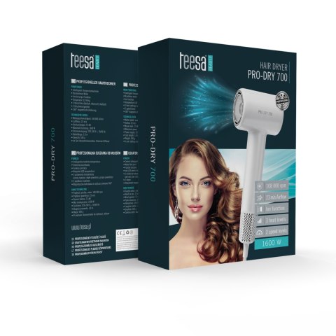 Suszarka do włosów TEESA PRO DRY 700 biała