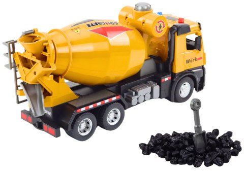 Ciężarówka Betoniarka Żółta Pojazd Budowlany Napęd Frykcyjny Światło Dźwięk