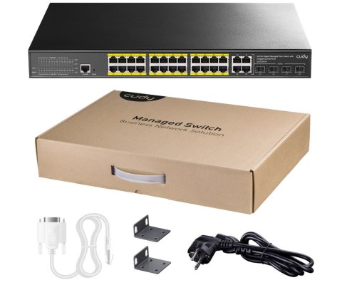 ZARZĄDZALNY SWITCH POE+ GS2028PS4-300W 24-PORTOWY SFP CUDY