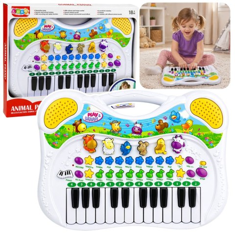 Interaktywne Pianinko Edukacyjne Dla Dzieci Dźwięki Zwierzątek Melodie