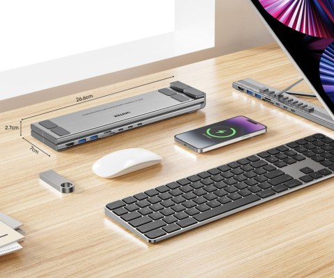 SKŁADANA PODSTAWKA POD LAPTOPA D1137AGY01 Z HUBEM I CZYTNIKIEM KART SD UNITEK