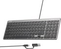 Klawiatura przewodowa Unitek SlimTap USB-C/USB-A