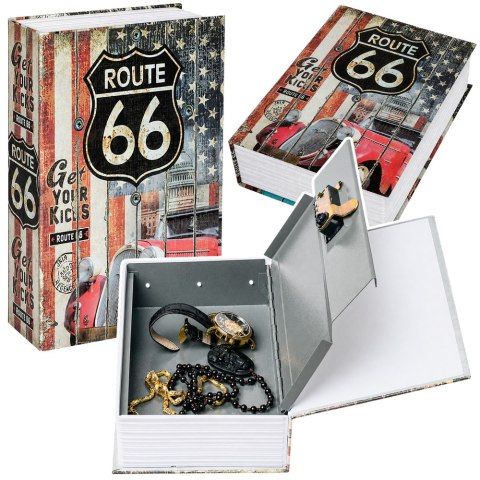 Książka Sejf Na Klucz Mała Kasetka Skrytka Na Pieniądze Route 66
