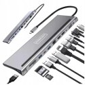 HUB ADAPTER USB-C 12w1 Stacja Dokująca 2x HDMI 4K ETHERNET RJ45 USB 3.0 BYL-2211