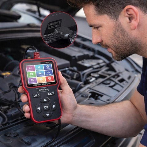 Interfejs Tester Skaner Diagnostyczny OBD2 ELM327 CAN Zenwire V620