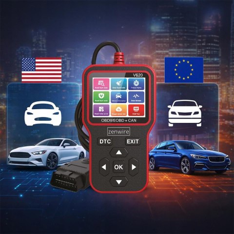 Interfejs Tester Skaner Diagnostyczny OBD2 ELM327 CAN Zenwire V620
