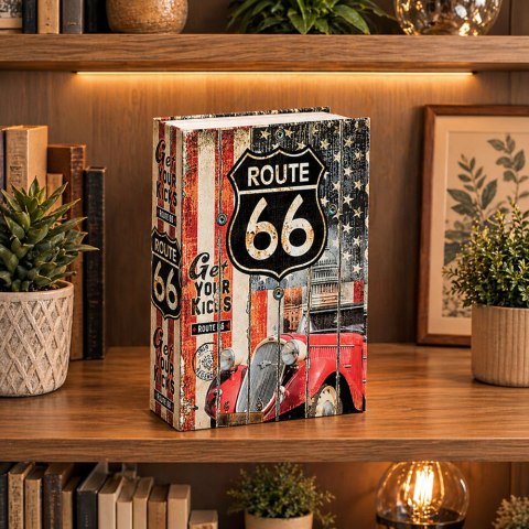 Książka Sejf Na Klucz Mała Kasetka Skrytka Na Pieniądze Route 66 Duża