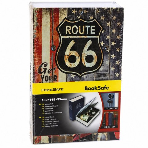Książka Sejf Na Klucz Mała Kasetka Skrytka Na Pieniądze Route 66 Duża