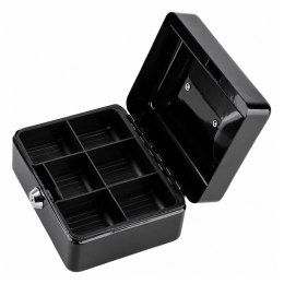Mała Kasetka Na Pieniądze Metalowa Sejf Skrytka Na Klucz Czarna 13x10 cm