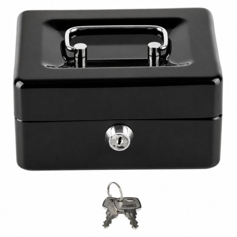 Mała Kasetka Na Pieniądze Metalowa Sejf Skrytka Na Klucz Czarna 13x10 cm