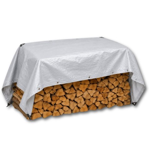 Plandeka Wodoodporna Folia Zbrojona Ochronna Przeciwdeszczowa Szara 2x4 M