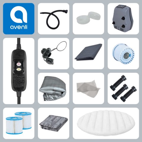 Spa ogrodowe, basen pompowany, hydromasaż AVENLI NICE 6 osobowe 204x70 cegła