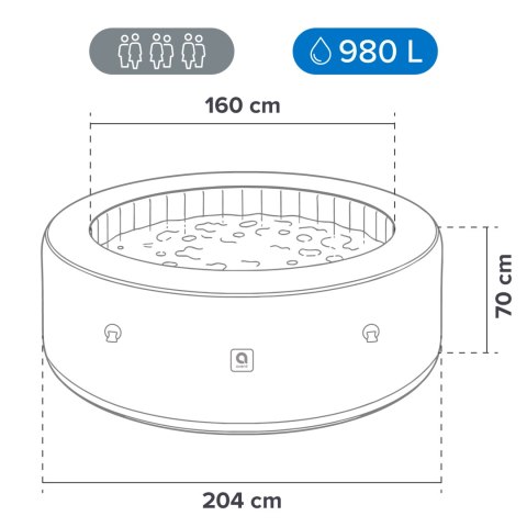 Spa ogrodowe, basen pompowany, hydromasaż AVENLI NICE 6 osobowe 204x70 cegła