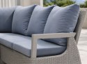Zestaw mebli ogrodowych Royal Comfort techorattan szary + Duży Narożnik + Regulowany Stół + 13 Poduszek