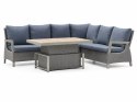 Zestaw mebli ogrodowych Royal Comfort techorattan szary + Duży Narożnik + Regulowany Stół + 13 Poduszek