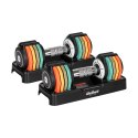 Hantle żeliwne regulowane automatycznie, zestaw 2x5 kg, skok co 1kg, REBEL ACTIVE