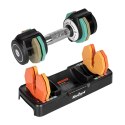 Hantle żeliwne regulowane automatycznie, zestaw 2x5 kg, skok co 1kg, REBEL ACTIVE