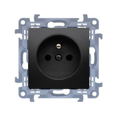 KONTAKT SIMON 10 MODUŁ CZARNY MAT GNIAZDO 1X Z/U Z PRZESŁONAMI SZYBKOZŁĄCZA 16A 250V