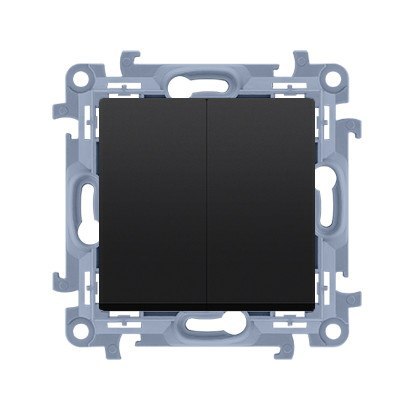 KONTAKT SIMON 10 MODUŁ CZARNY MAT PRZYCISK 2X 2Z ZACISKI ŚRUBOWE 10AX 250V