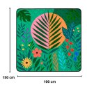 Koc Piknikowy Plażowy Turystyczny Mata Rośliny Kolorowa 100x150 cm