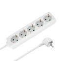 Przedłużacz 5 gniazd 5m typu niemieckiego bez przełącznika (3x1,5mm) Rebel biały