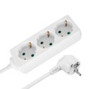 Przedłużacz 3 gniazda 5m typu niemieckiego bez przełącznika (3x1,5mm) Rebel biały
