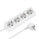 Przedłużacz 4 gniazda 5m typu niemieckiego bez przełącznika (3x1,5mm) Rebel biały