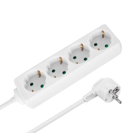 Przedłużacz 4 gniazda 5m typu niemieckiego bez przełącznika (3x1,5mm) Rebel biały
