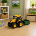 Traktor Rolniczy Farmerski Z Rozsiewaczem Nawozu Światła Dźwięk Żółty 1:24