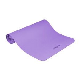 Mata gimnastyczna do ćwiczeń joga, pilates, fitness, 183x61cm, grubość 4mm, materiał TPE, fioletowa, REBEL ACTIVE