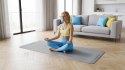 Mata gimnastyczna do ćwiczeń joga, pilates, fitness, 183x61cm, grubość 4mm, materiał TPE, szara, REBEL ACTIVE