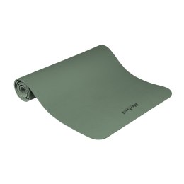 Mata gimnastyczna do ćwiczeń joga, pilates, fitness, 183x61cm, grubość 4mm, materiał TPE, zielona, REBEL ACTIVE