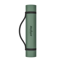 Mata gimnastyczna do ćwiczeń joga, pilates, fitness, 183x61cm, grubość 4mm, materiał TPE, zielona, REBEL ACTIVE