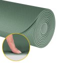 Mata gimnastyczna do ćwiczeń joga, pilates, fitness, 183x61cm, grubość 4mm, materiał TPE, zielona, REBEL ACTIVE