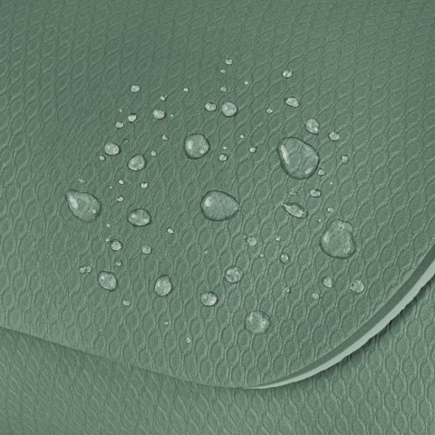 Mata gimnastyczna do ćwiczeń joga, pilates, fitness, 183x61cm, grubość 4mm, materiał TPE, zielona, REBEL ACTIVE