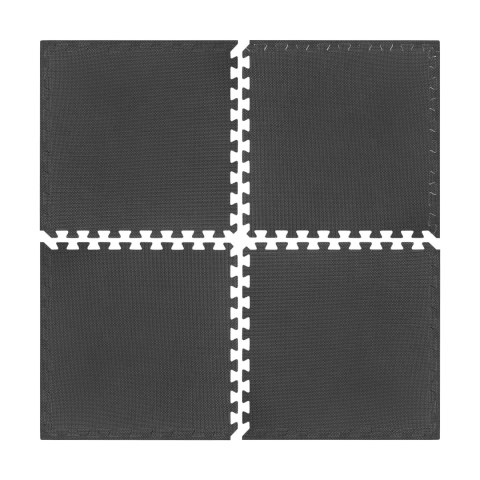 Mata ochronna pod sprzęt fitness i do ćwiczeń na siłowni, puzzle 60x60cm, zestaw 4 szt., REBEL ACTIVE