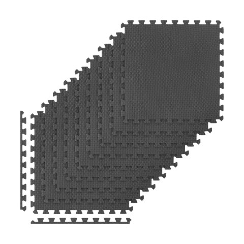 Mata ochronna pod sprzęt fitness i do ćwiczeń na siłowni, puzzle 60x60cm, zestaw 9 szt., REBEL ACTIVE