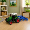 Traktor Rolniczy Farmerski Z Kultywatorem Agregat Uprawowy Zielony 1:24