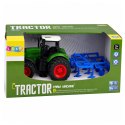 Traktor Rolniczy Farmerski Z Kultywatorem Agregat Uprawowy Zielony 1:24
