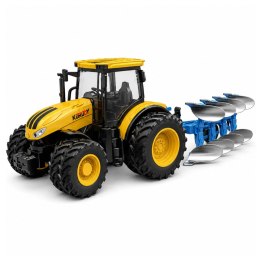 Traktor Rolniczy Z Pługiem Wieloskibowym Światła Dźwięki Żółty 1:24