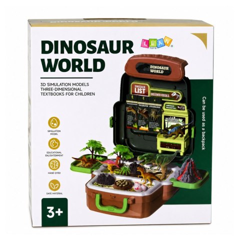Zestaw Dinozaury W Plecaku Walizce Figurki Karty Edukacyjne Akcesoria 30 el.