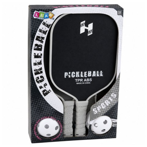 Zestaw Paletki Do Gry w Pickleballa Tenisa Badmintona 2 Piłki Czarno-Szare