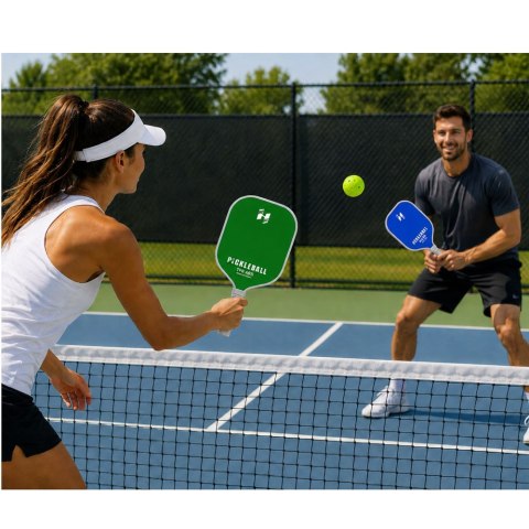 Zestaw Paletki Do Gry w Pickleballa Tenisa Badmintona Zielono-Niebieski