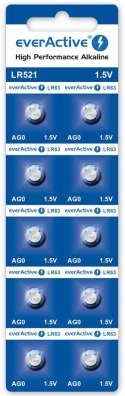 Bateria AG0 / G0 / LR63 / LR521 everActive 1,5V (blister 10 szt.)