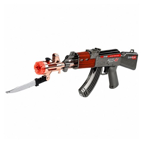 Karabin AK47 Broń Na Baterie Rekwizyt Nóż Efekt Dymny Światła Dźwięki