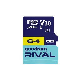 Karta pamięci microSD 64 GB V30 UHS-III Goodram Rival z adapterem