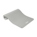 Mata gimnastyczna do ćwiczeń joga, pilates, fitness, 183x61cm, grubość 1.5cm, materiał NBR, szara, REBEL ACTIVE