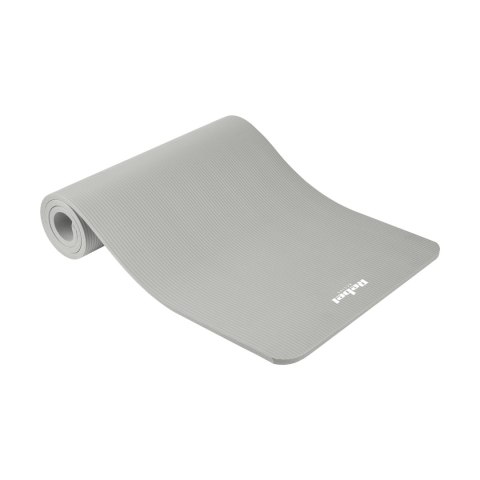 Mata gimnastyczna do ćwiczeń joga, pilates, fitness, 183x61cm, grubość 1.5cm, materiał NBR, szara, REBEL ACTIVE