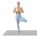 Mata gimnastyczna do ćwiczeń joga, pilates, fitness, 183x61cm, grubość 1cm, materiał NBR, szara, REBEL ACTIVE