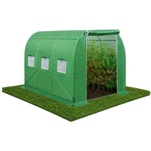 Tunel Ogrodowy Foliowy Szklarnia Na Warzywa Okna Zielony UV 3,5x2x2M 7M²